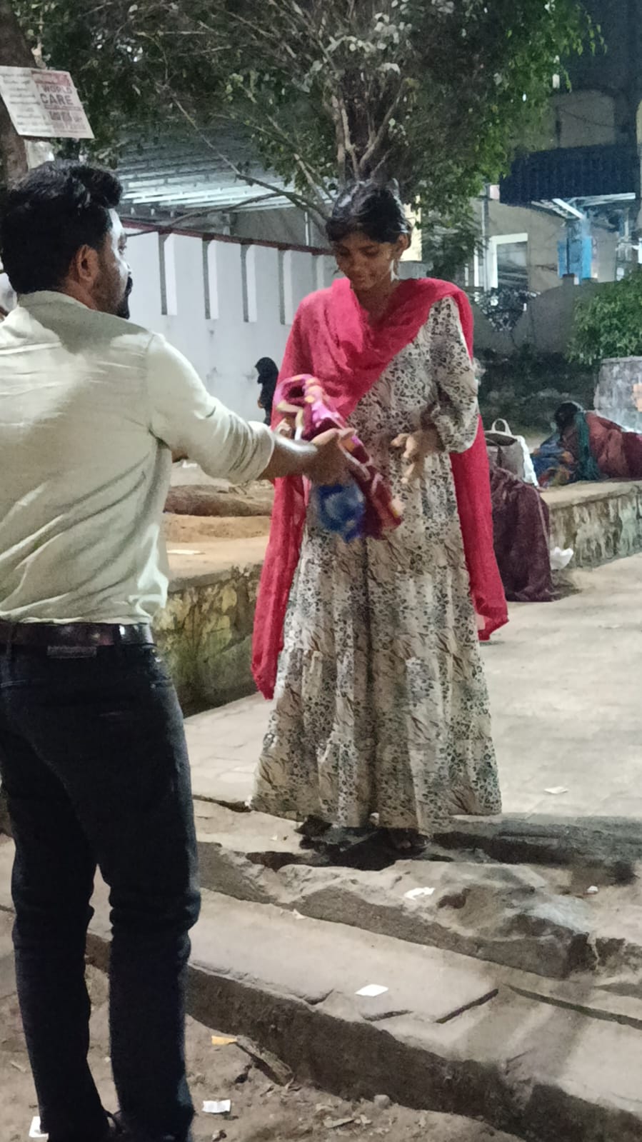Gift handed over during night outreach