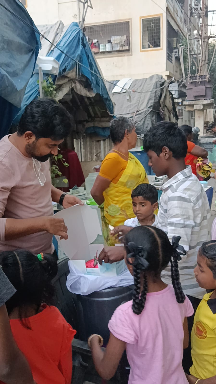 Birthday cake delivered to children