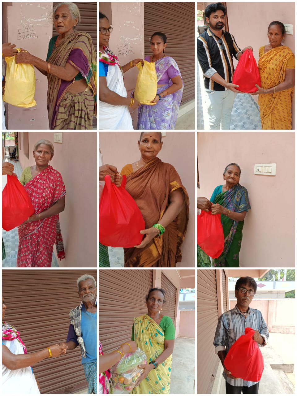Grocery bags distributed to elderly community members